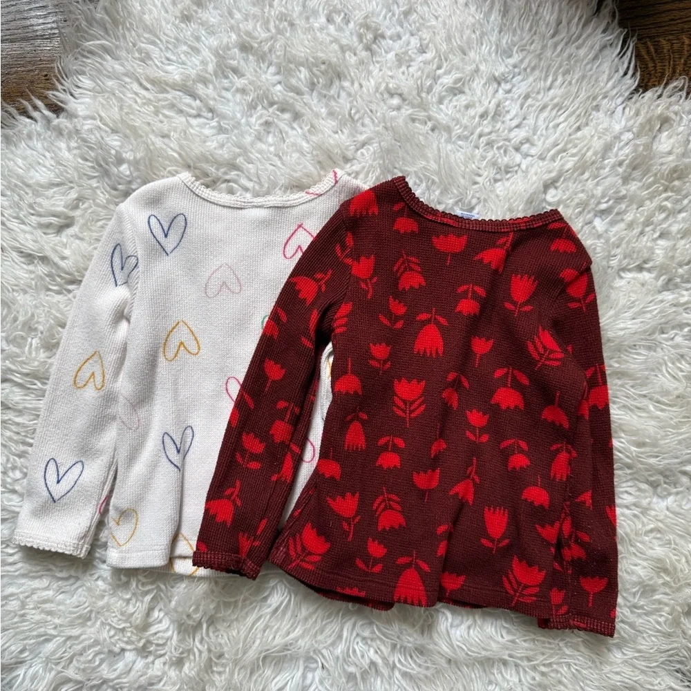 Red and White Kids Floral and Heart Tops